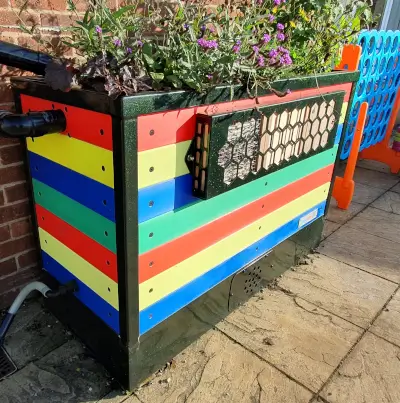 School Colourful SuDS Planter by BluWater Solutions